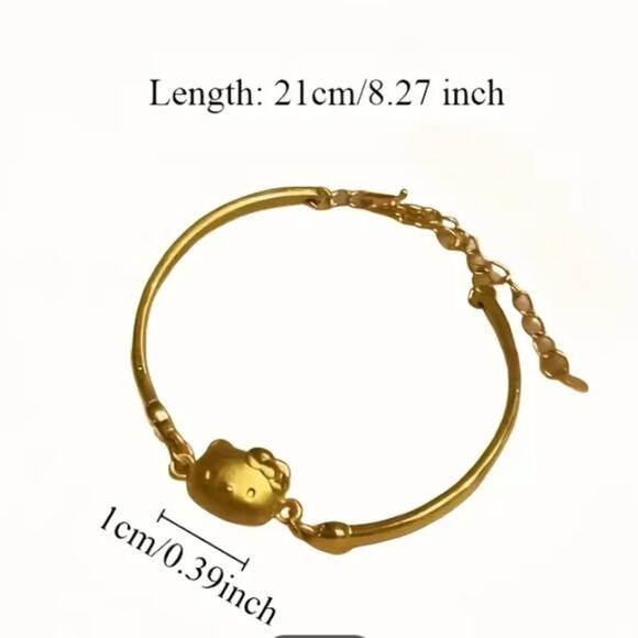 Hello Kitty Gold Plated Bracelet Three Dimensional Gift for little Girl - Picture 6 of 6